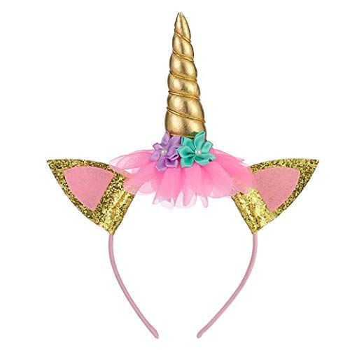  LPBGFDC Girls Unicorn Dress with Headband Princess Dressing Up Costume Outfit Rainbow Age 2-8 Years