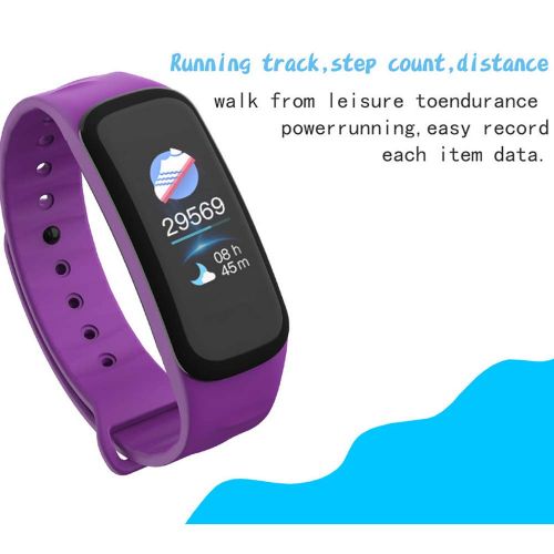  LPTJH Smart Bracelet Fitness Bracelet Dynamics Color Screen Waterproof Activity Heart Rate Monitor Blood Pressure Measurement for iOS Andriod,Purple
