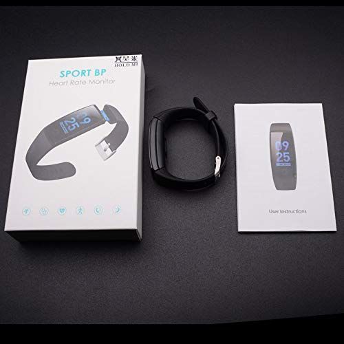  LPTJH Smart Wristband Fitness Bracelet 0.96 OLED Heart Rate Monitor Smart Band Acitivity Tracker Pedometer Blood Pressure for iOS Andriod,Black