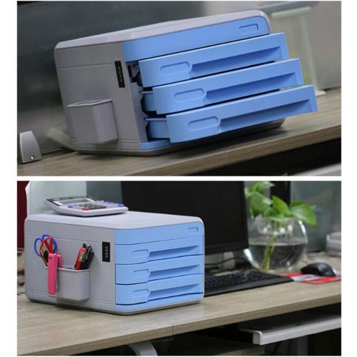  LPYMX File Cabinet, Lock ABS Plastic Storage Cabinet Office File Cabinet on The Desktop (Color : D)