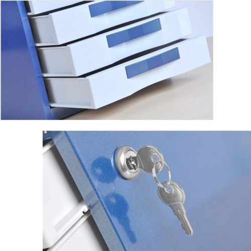  LPYMX Desktop File Cabinet, Drawer Type Metal Cabinet File Cabinet with Lock Storage Box (Color : A, Size : 300mm350mm308mm)