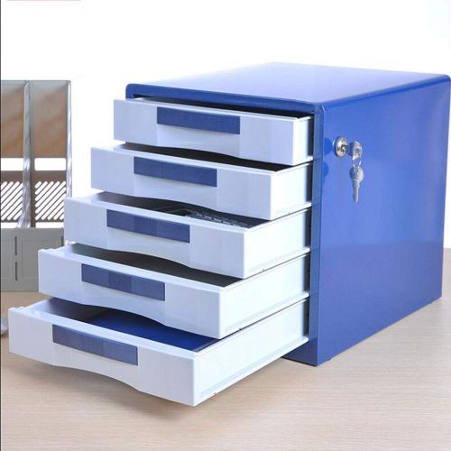  LPYMX Desktop File Cabinet, Drawer Type Metal Cabinet File Cabinet with Lock Storage Box (Color : A, Size : 300mm350mm308mm)