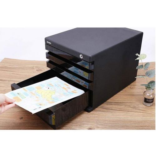  LPYMX Desktop File Cabinet, Storage Cabinet and Drawer Type Plastic Cabinet File Cabinet (Color : Black)