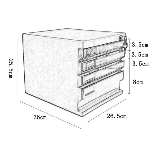  LPYMX Desktop File Cabinet, Storage Cabinet and Drawer Type Plastic Cabinet File Cabinet (Color : Black)