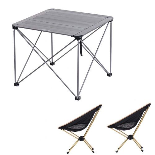  LPYMX Folding Camping Table and Chair Picnic Table Foldable Camping Furniture Set Portable Picnic Table and Chair