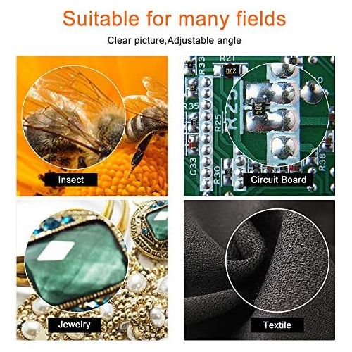  [아마존베스트]LQKYWNA HD 7 Inch LCD Display Microscope, 1080P, 1200X , with Aluminium Alloy Metal Stand, Rechargeable Battery, Digital Microscope, Portable Microscope for 3C Repair, You can also explore