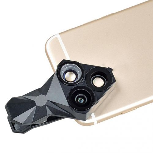  LQUIDE 3 In 1 Clip-On Lens Kits With No Screwing Lens Set,160 Degree Fisheye Lens + 0.65X Wide Angle Lens + 20X Macro Lens For Iphonex88S Plus77S Plus, Samsung S8S7S6, LG HTC And Ot