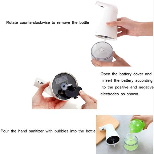  LQW HOME-soap dispenser Soap Dispenser White 250ML Automatic Induction Foam Soap Dispenser Household Suit Bathroom Smart Soap Dispenser (Color : White, Size : 19.58.9cm)