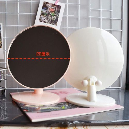  LQY Large Round Table Mirror,Makeup Mirror,Rotatable,Easy to Carry,Dormitory Cute Pink Vanity Mirror,Pink