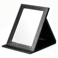 LQY Folding Vanity Mirror,Desktop Makeup Mirror,HD Portable Dressing Mirror,Small Dormitory Livingroom Table Mirror,Black,L