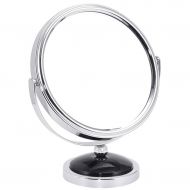 LQY 7 Inches Desktop Stand Mirror,European Style Princess Mirror,Beauty Magnifying Makeup Mirror,HD Double-Sided Tabletop Mirror,Black