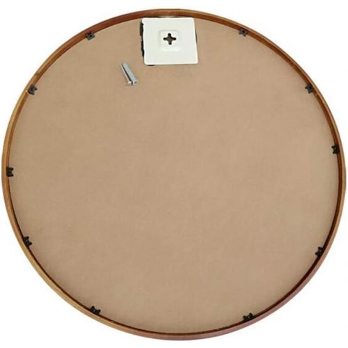  LQY Bathroom Mirror Solid Wood Round Vanity Mirror Bathroom Simple with Frame Mirror Oval Mirror Wall Hanging Decorative Mirror Round Mirror,Brown,6060CM