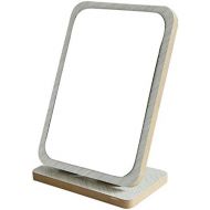 LQY Wooden Desktop Mirror,HD Female Vanity Mirror,Beauty Mirror,Student Dormitory Table Mirror,A