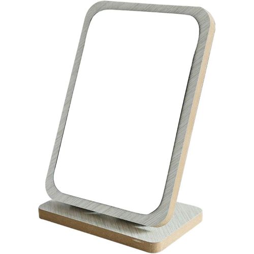  LQY Wooden Desktop Mirror,HD Female Vanity Mirror,Beauty Mirror,Student Dormitory Table Mirror,A