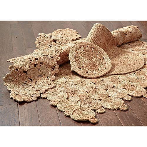  LR Home Jute Abstract Table Runner, 1-4 x 6-8, Natural
