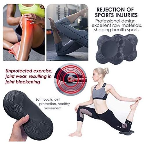  [아마존베스트]LRIO 2 pieces yoga bolster knee pads, yoga pillow, do your yoga knee pillow, minimises and supports knees, wrists and elbows, environmentally friendly, lightweight, non-slip and soft.