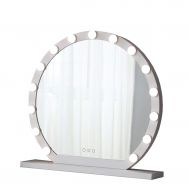 LRX-Makeup mirror Makeup Mirror Round Desktop Led Light Metal Touch Screen Hd Fill Mirror