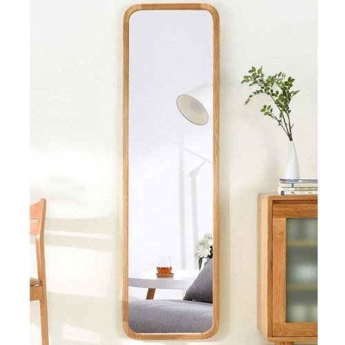  LRXG Full Length Mirror,Wooden Rectangle Free Standing Adjustable Stand Wall Mounted Floor Mirror for Bedroom Hall Mirror (Color : Walnut Color)