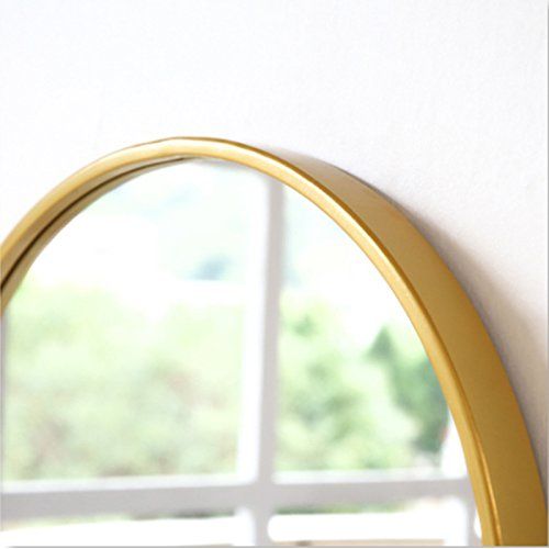  LRXG Cosmetic Mirror Nordic Round Wall-Mounted Bathroom Toilet Mirror Wall Decoration Makeup Hanging Mirror (Color : Gold, Size : 50cm)