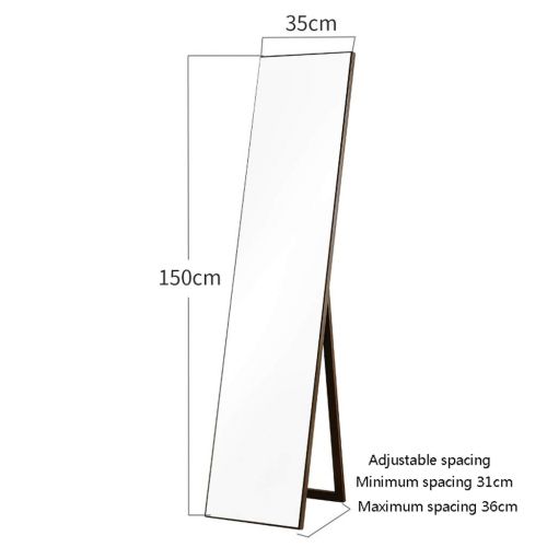  LRXG Full Length Mirror,Wooden Rectangle Free Standing Adjustable Stand Wall Mounted Floor Mirror for Bedroom Hall Mirror R01 (Color : Walnut Color)