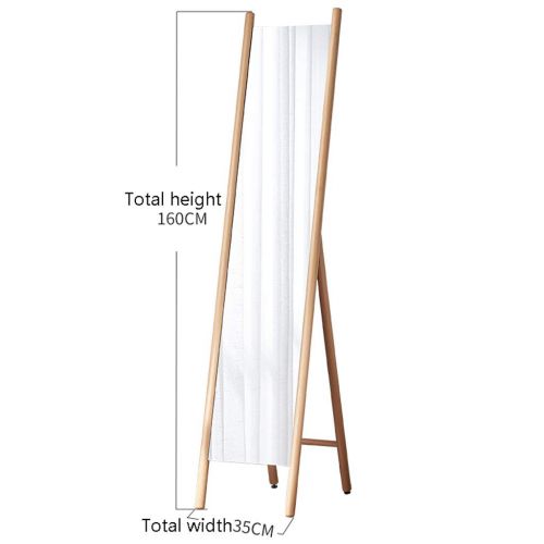  LRXG Full Length Mirror,Wooden Rectangle Free Standing Adjustable Stand Floor Mirror for Bedroom Hall Mirror (Color : Wood Color)