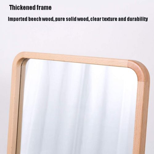  LRXG Full Length Mirror,Solid Wood Rectangle Coat Stand Free Standing Floor Mirror for Bedroom Hall Mirror (Color : Walnut Color)