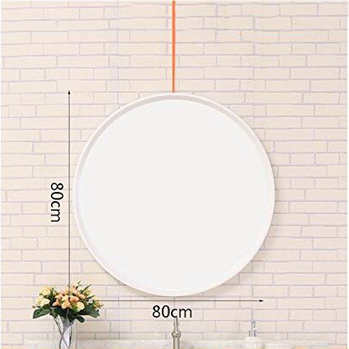  LRXG Cosmetic Mirror Full Solid Wood Nordic Circular Wall-Mounted Bathroom Toilet Mirror Wall Decoration Makeup Hanging Mirror (Size : 8080cm)