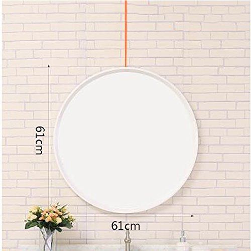  LRXG Cosmetic Mirror Full Solid Wood Nordic Circular Wall-Mounted Bathroom Toilet Mirror Wall Decoration Makeup Hanging Mirror (Size : 8080cm)