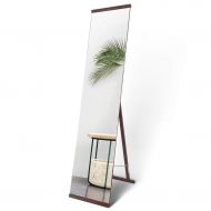 LRXG Full Length Mirror,Wooden Rectangle Free Standing Adjustable Stand Wall Mounted Floor Mirror for Bedroom Hall Mirror R01