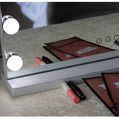  LRXG Makeup Mirror Metal Smart Square LED Bulb Desktop Vanity Mirror Three Color Fill Lamp