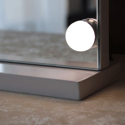  LRXG Makeup Mirror Metal Smart Square LED Bulb Desktop Vanity Mirror Three Color Fill Lamp