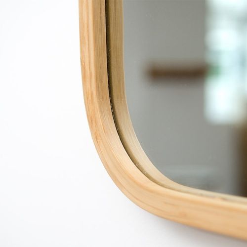  LS bathroom mirror Bamboo Bamboo Natural/White/Black Wall-Mounted Environmental Materials Waterproof and Moisture Resistant to Distortion Hook Adjustable Sling Suitable for All Occ