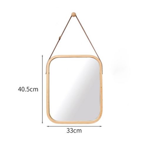  LS bathroom mirror Bamboo Bamboo Natural/White/Black Wall-Mounted Environmental Materials Waterproof and Moisture Resistant to Distortion Hook Adjustable Sling Suitable for All Occ