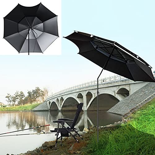  L＆S Large Beach Umbrella, Windproof Umbrella for Fishing Outdoor Patio Deck Sand, Adjustable Tilt,UV Protection, Sun Shelter, Portable Carry Bag (Size : 2.6M/8.5ft)