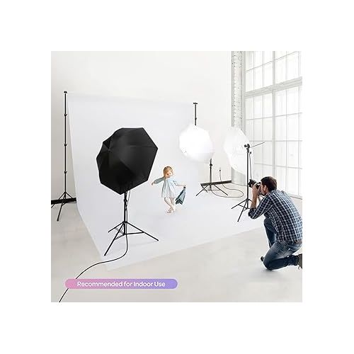  LimoStudio 700W Output Photography Umbrella Continuous Lighting Kit 5500K Neutral Day Light, 6300 Lumen CFL Bulbs with White Soft Light Umbrella Diffuser & Black, Silver Umbrella Reflector, LMS103