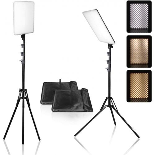  [아마존베스트]LimoStudio, AGG2812, LED Dimmable Dual-Color Temperature Photo Light Panel with Photo and Video Studio Light Stand Tripod, 2PACK