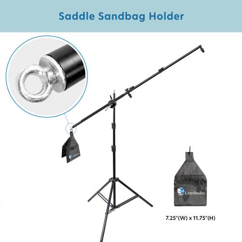  [아마존베스트]LS LIMO STUDIO LIMOSTUDIO LimoStudio Photo Studio 78 Tall Lighting Reflector Arm Stand Reflector Stand Holder Boom Arm, Light Stand, Sandbags Saddlebag, Adapter Clamp Connects Boom Arm to Stand, AGG812