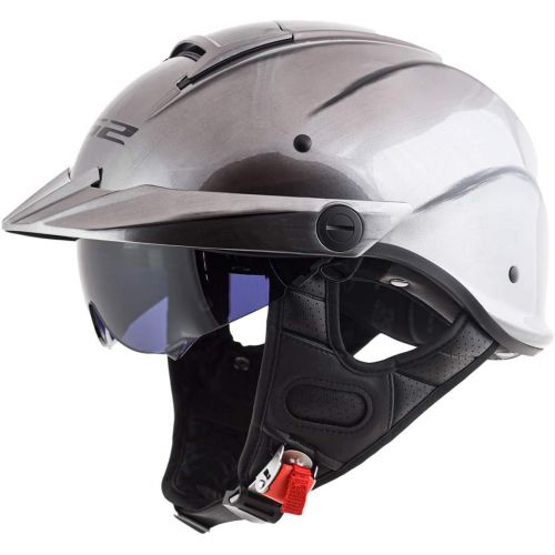  LS2 Helmets Unisex-Adult Half-Size Style Helmet with Sun Shield (1812 Black Flag, Large)