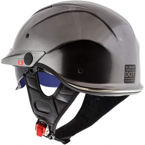  LS2 Helmets Unisex-Adult Half-Size Style Helmet with Sun Shield (1812 Black Flag, Large)