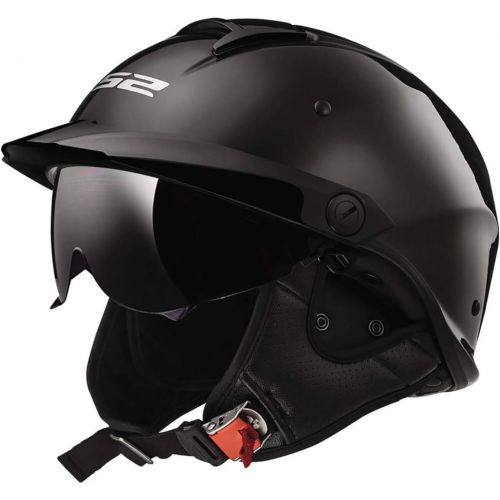  LS2 Helmets Unisex-Adult Half-Size Style Helmet with Sun Shield (1812 Black Flag, Large)