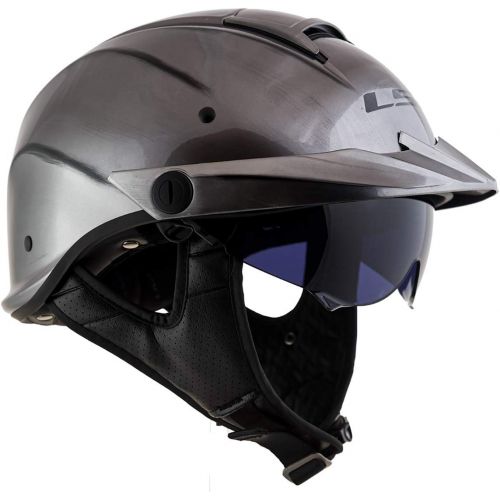  LS2 Helmets Unisex-Adult Half-Size Style Helmet with Sun Shield (1812 Black Flag, Large)