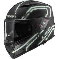 LS2 Helmets Metro Unisex-Adult ModularFlip Up Helmet (Matte Black, Medium) (Firefly)