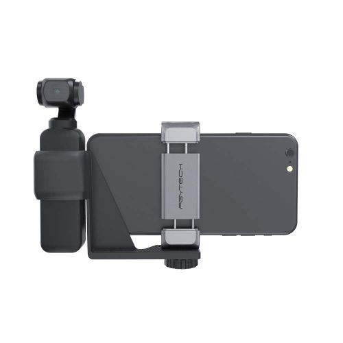  LSAltd Handyhalter-Set Mobiler Stativhalter Verstellbare Halterung Extension Mount fuer DJI Osmo Pocket, mit kaltem Schuhhalterungs-Mikrofon Zubehoer,Faltbar als Griff verwenden