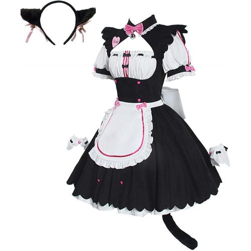  할로윈 용품LSLRAD Nekopara Anime Cosplay Chocola Maid Uniforms Dresses Halloween Party Costumes