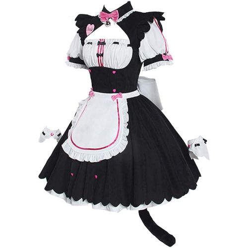  할로윈 용품LSLRAD Nekopara Anime Cosplay Chocola Maid Uniforms Dresses Halloween Party Costumes