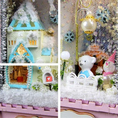  LSQR 3D Wood DIY Dollhouse Assembling Doll House Kit Lifelike DIY Miniature Houses Box Theatre for Girls Home Decorations