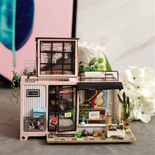 LSQR DIY Dollhouse Kevins Studio with Furniture Children Adult Miniature Wooden Doll House Model Building Kits Toy for Children Gifts