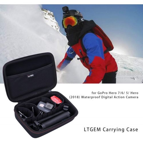  LTGEM Hard Carrying Case for GoPro Hero 10 / 9 / 8 / 7 / 6 / 5 / Hero (2018) or GoPro MAX Waterproof Digital Action Camera, with 4 Moveable Dividers