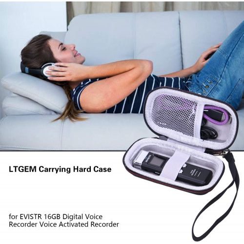  [아마존베스트]LTGEM EVA Hard Case for EVISTR 16GB Digital Voice Recorder Voice Activated Recorder - Travel Protective Carrying Storage Bag
