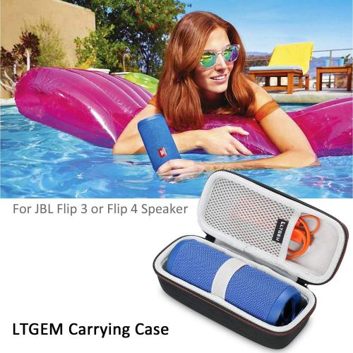  LTGEM Hard Carrying Case for JBL Flip 4/ 3 Portable Bluetooth Speaker, with Mesh Pocket Fits USB Cable and Accessories, for Travel, Storage and More
